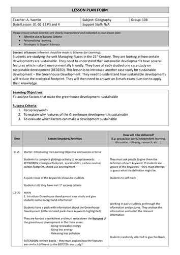 Sustainable development AQA Geography B