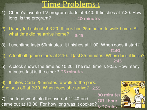 Time Problems KS3 Starters