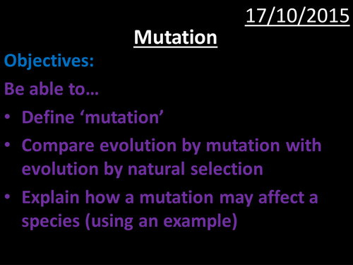 AQA GCSE Biology B1 mutation PPT