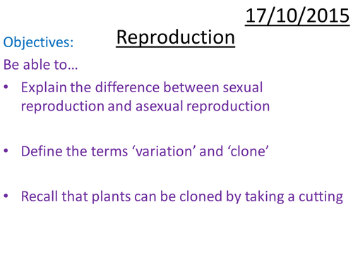 AQA GCSE Biology B1 reproduction PPT