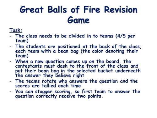 Revision game for GCSE PE