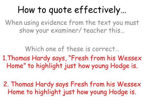 Ks4 War Poetry How To Quote Effectively Teaching Resources