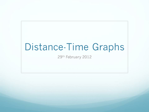 Distance - Time Graphs