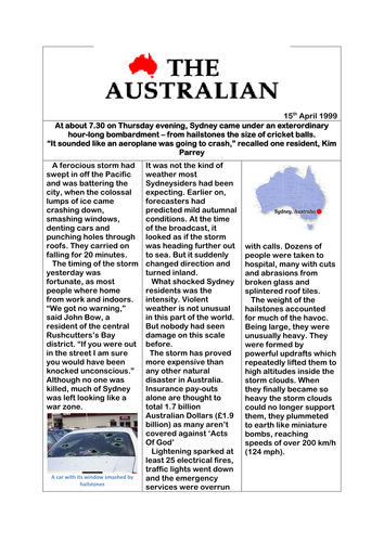 Extreme Effects Of Thunderstorms