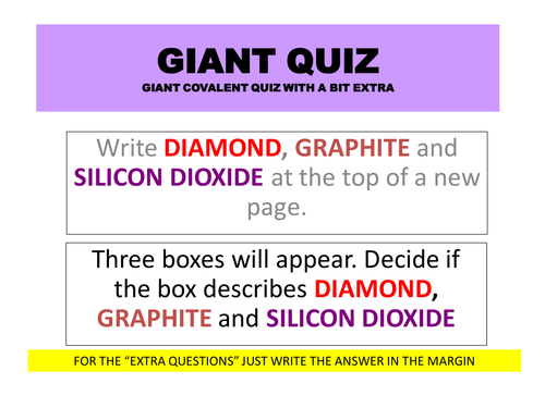 Giant Covalent Structures