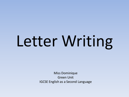 Letter Writing | Teaching Resources