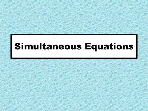 Solving simultaneous equations graphically