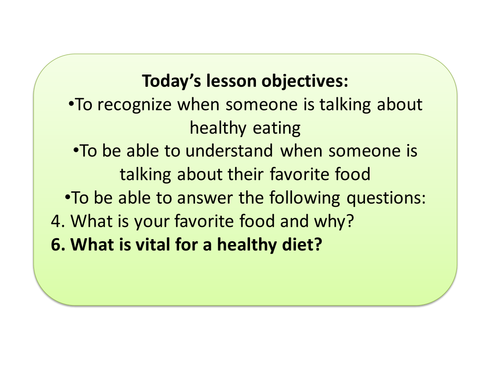 Favorite food/healthy eating