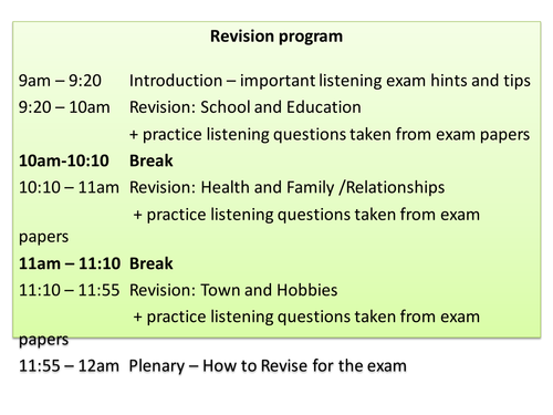 3 hr revision session GCSE French Listening Higher