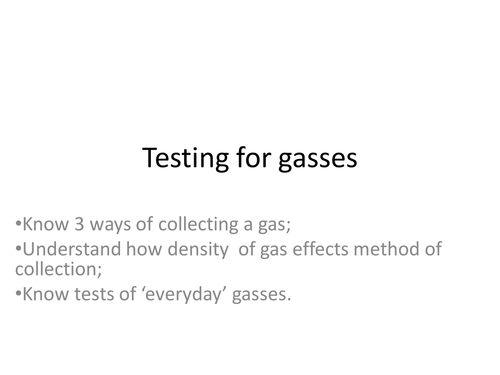 testing for gasses